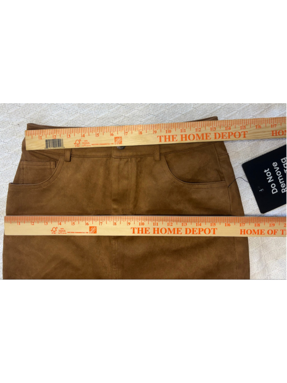 Lulus Faux Suede Midi Skirt NWT Size Small Brown Front Slit Camel Tan Western - Picture 6 of 9